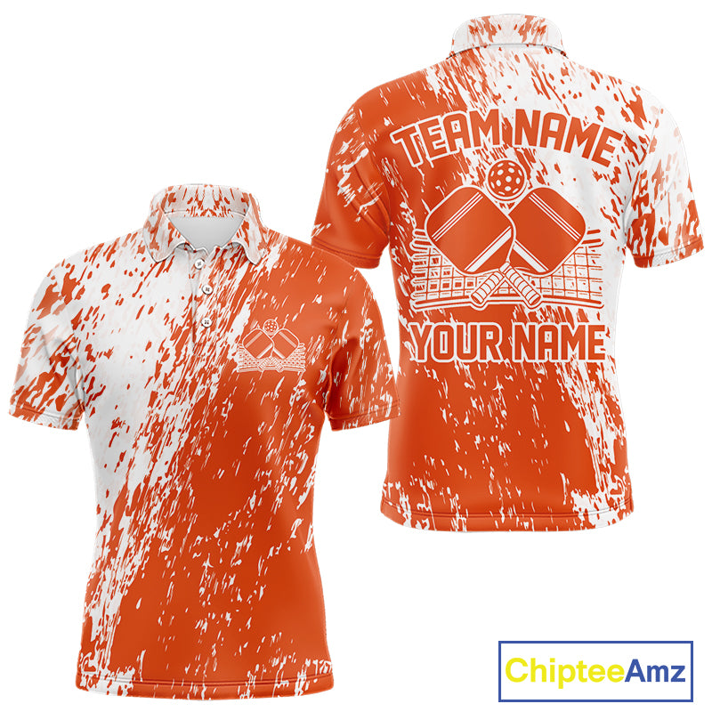 Custom Orange Pickleball Men Polo,Pickleball Team Matching Shirt Pickleballer Outfit IPHW12718