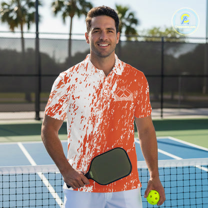 Custom Orange Pickleball Men Polo,Pickleball Team Matching Shirt Pickleballer Outfit IPHW12718