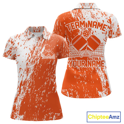 Custom Orange Pickleball Women Polo,Pickleball Team Matching Shirt Pickleballer Outfit IPHW12718