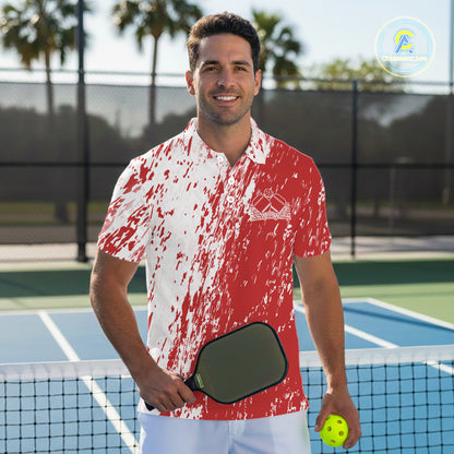 Custom Red Pickleball Men Polo,Pickleball Team Matching Shirt Pickleballer Outfit IPHW12719