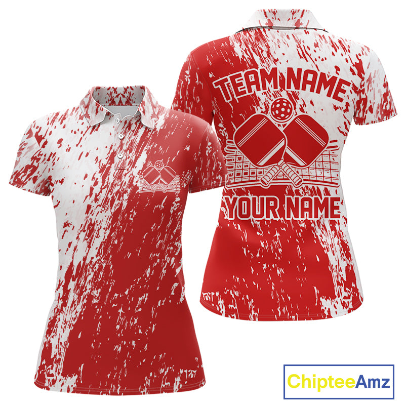 Custom Red Pickleball Women Polo,Pickleball Team Matching Shirt Pickleballer Outfit IPHW12719