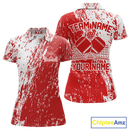 Custom Red Pickleball Women Polo,Pickleball Team Matching Shirt Pickleballer Outfit IPHW12719