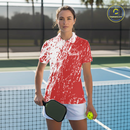Custom Red Pickleball Women Polo,Pickleball Team Matching Shirt Pickleballer Outfit IPHW12719