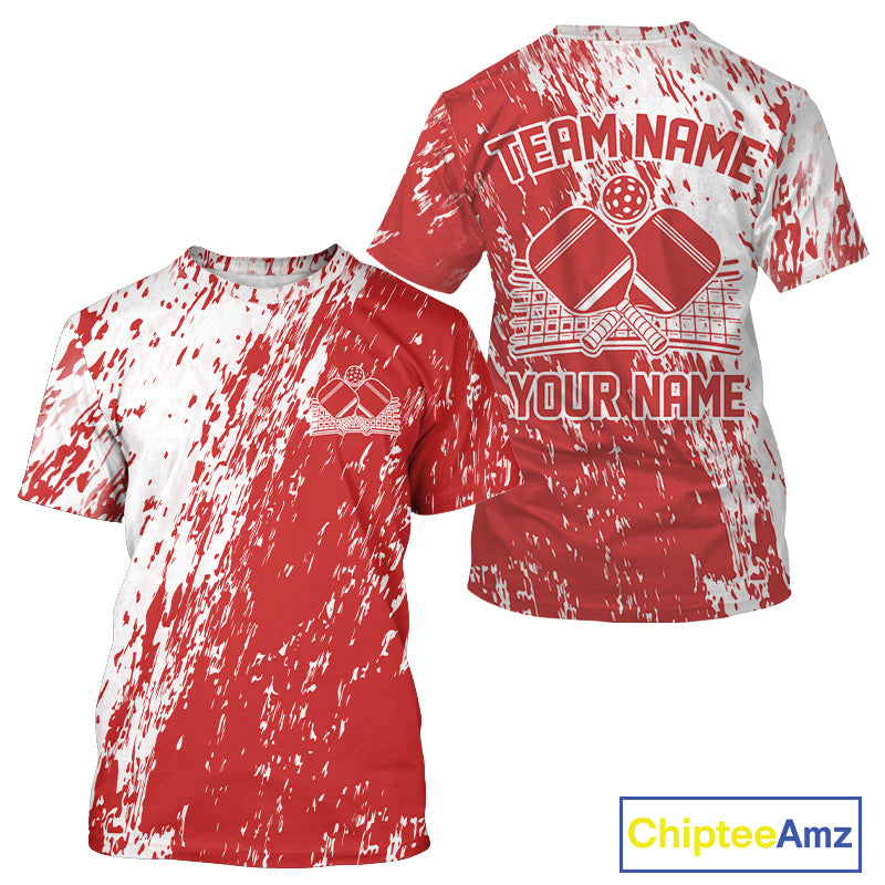 Custom Red Pickleball Men T-Shirts,Pickleball Team Matching Pickleballer Outfit IPHW12719