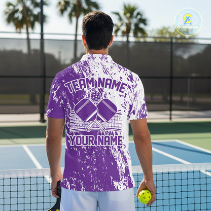 Custom Purple Pickleball Men Polo,Pickleball Team Matching Shirt Pickleballer Outfit IPHW12720