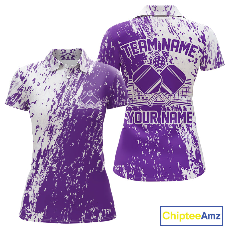 Custom Purple Pickleball Women Polo,Pickleball Team Matching Shirt Pickleballer Outfit IPHW12720