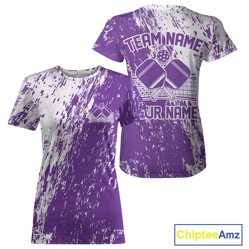 Custom Purple Pickleball Women T-Shirts,Pickleball Team Matching Pickleballer Outfit IPHW12720