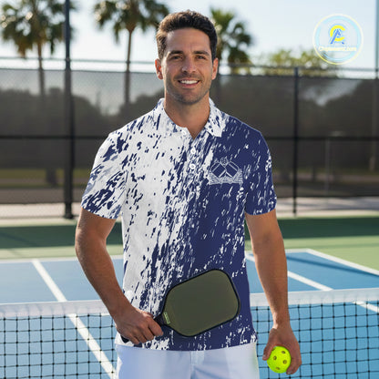 Custom Navy Blue Pickleball Men Polo,Pickleball Team Matching Shirt Pickleballer Outfit IPHW12721