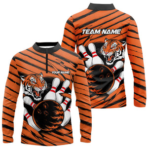 Custom Tiger Bowling Shirts For Men, Tiger Bowling Team Shirt Bowler Uniform Outfits IPHW7982