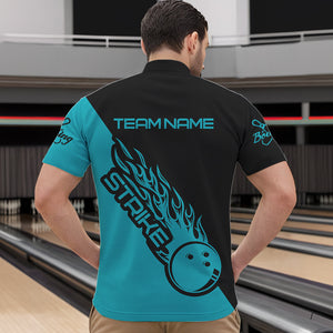 Custom Bowling Shirts For Men And Women, Bowling Team Shirts Bowling Strike | Ball Blue IPHW4289