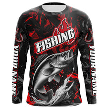 Load image into Gallery viewer, Walleye Fishing Custom Long Sleeve Shirts, Walleye Tournament Fishing Jerseys | Red Camo IPHW6658