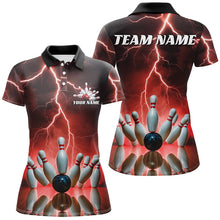 Load image into Gallery viewer, Red Thunder Lightning Custom Ladies Bowling Shirts, Bowling League Shirts Bowling Jersey IPHW7531