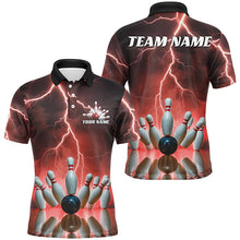 Load image into Gallery viewer, Red Thunder Lightning Custom Bowling Shirts For Men, Bowling League Shirts Bowling Team Jersey IPHW7531