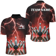 Load image into Gallery viewer, Red Thunder Lightning Custom Bowling Shirts For Men, Bowling League Shirts Bowling Team Jersey IPHW7531