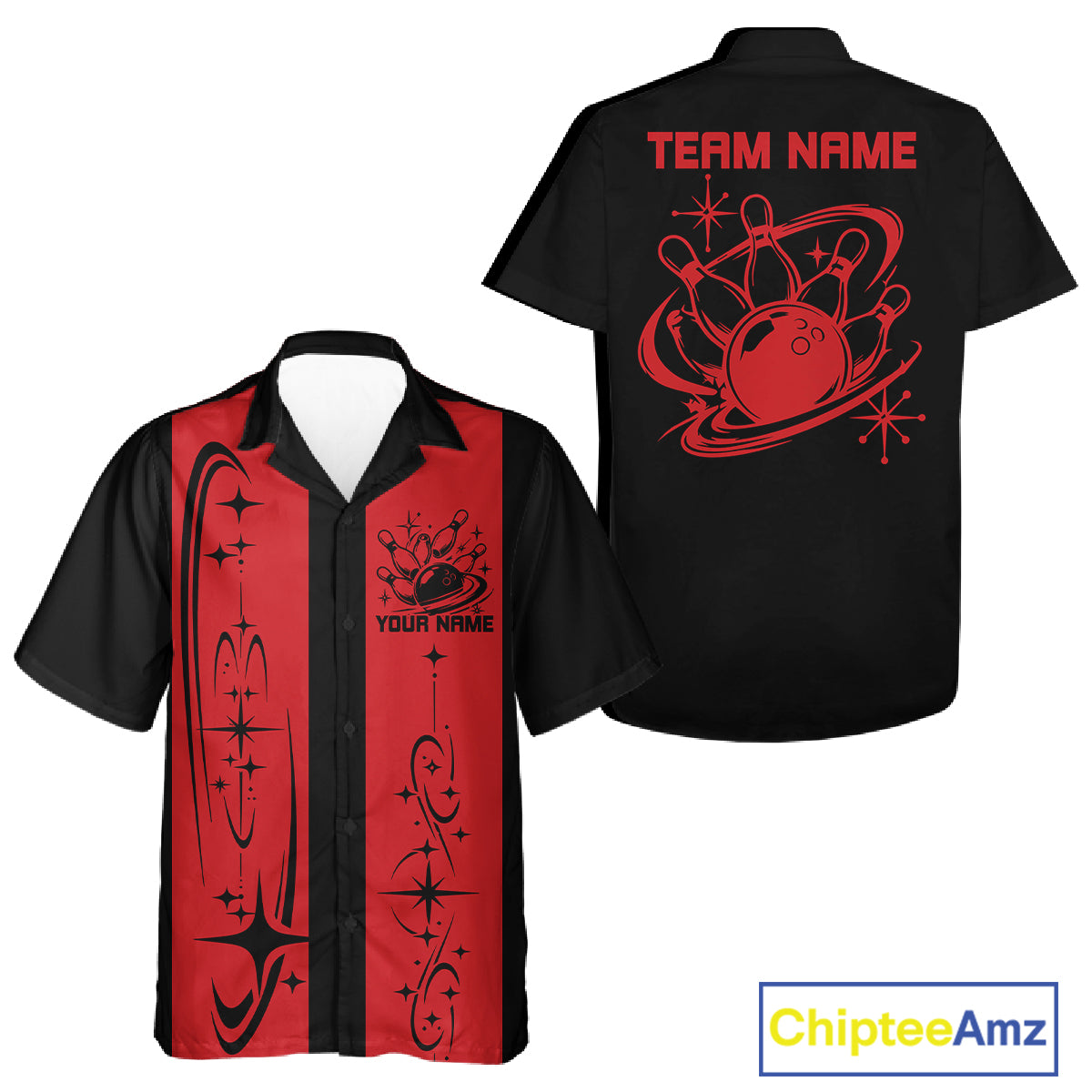 Custom Classic Retro Bowling Team Matching Shirt, Bowling League Button Up Shirt IPHW12246