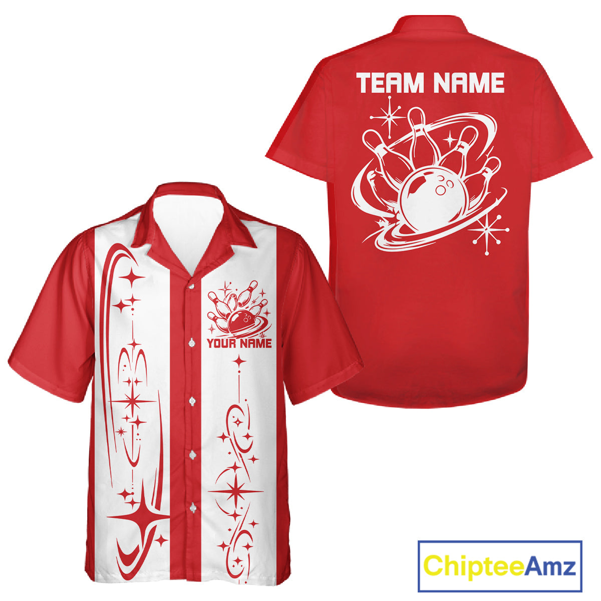 Custom Classic Retro Bowling Team Matching Shirt, Bowling League Button Up Shirt IPHW12246
