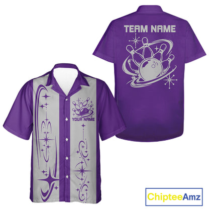 Custom Classic Retro Bowling Team Matching Shirt, Bowling League Button Up Shirt IPHW12246