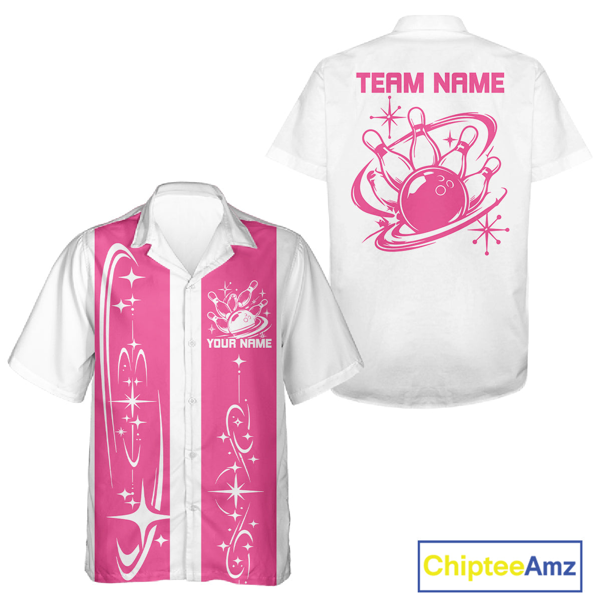 Custom Classic Retro Bowling Team Matching Shirt, Bowling League Button Up Shirt IPHW12246