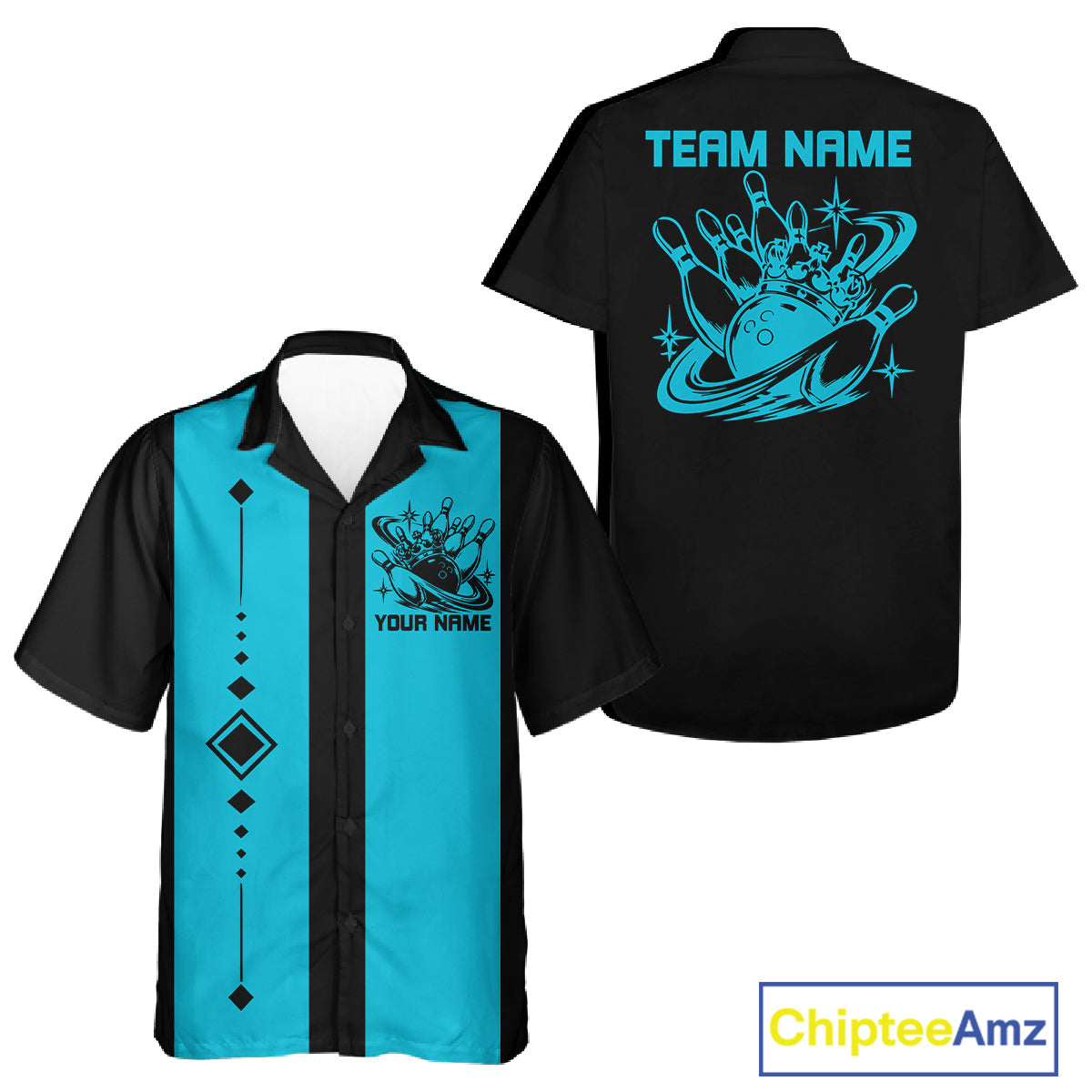 Bowling With Crown Custom Classic Retro Bowling Team Button Shirt, Bowling Uniform IPHW12249