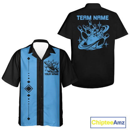 Bowling With Crown Custom Classic Retro Bowling Team Button Shirt, Bowling Uniform IPHW12249