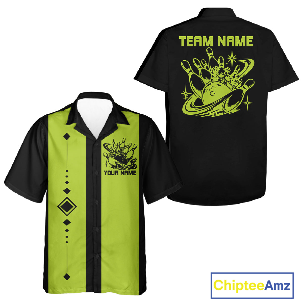 Bowling With Crown Custom Classic Retro Bowling Team Button Shirt, Bowling Uniform IPHW12249