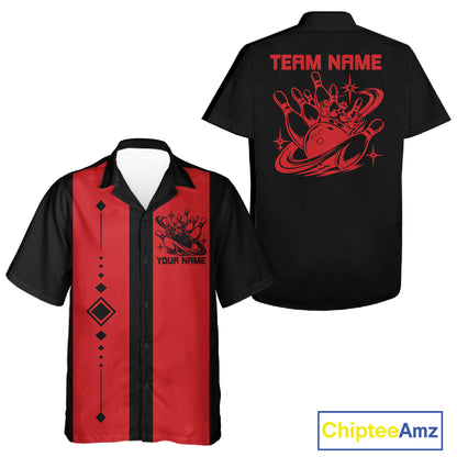 Bowling With Crown Custom Classic Retro Bowling Team Button Shirt, Bowling Uniform IPHW12249