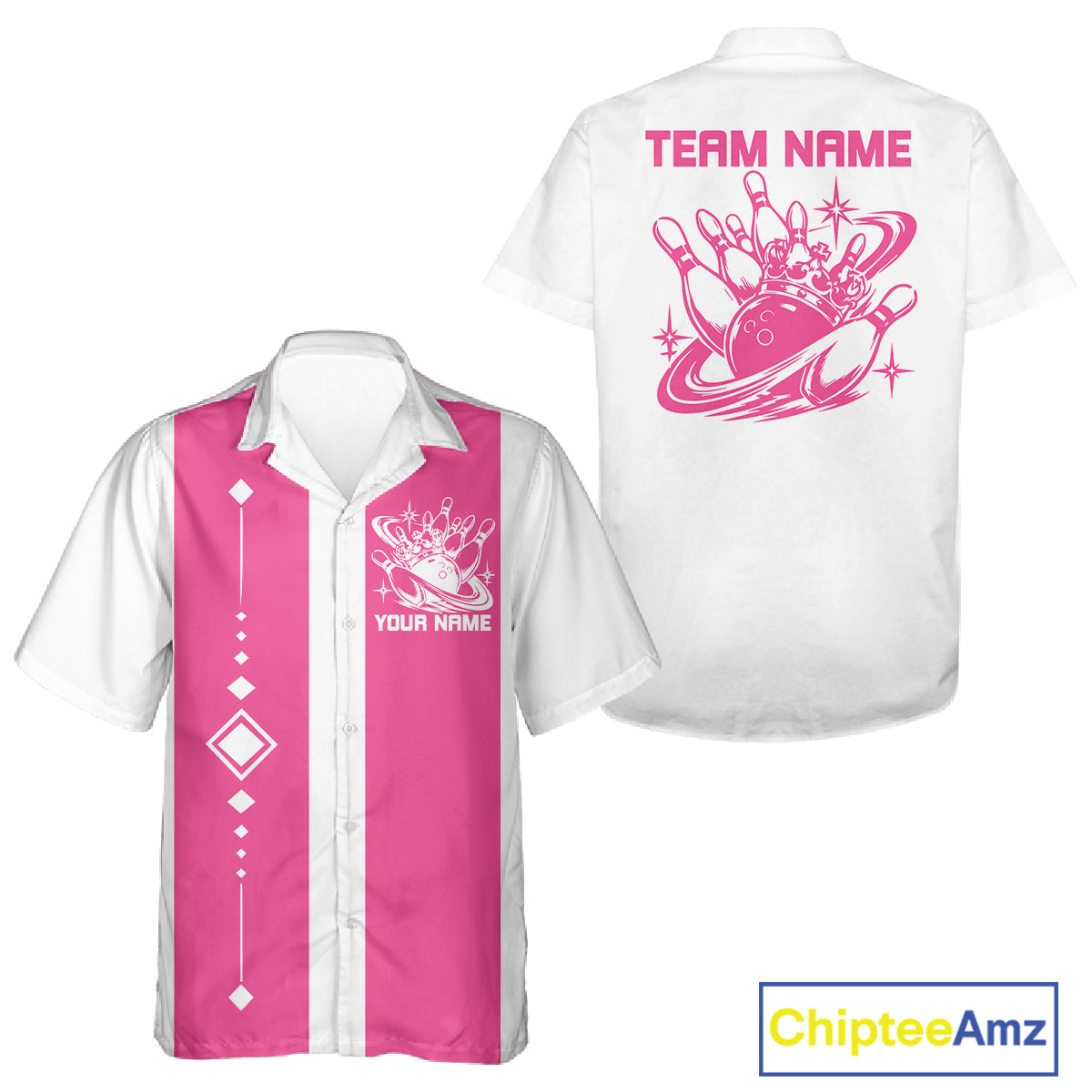 Bowling With Crown Custom Classic Retro Bowling Team Button Shirt, Bowling Uniform IPHW12249