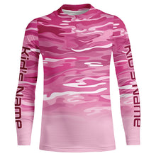 Load image into Gallery viewer, Pink Camo Custom Long Sleeve Tournament Performance Fishing Shirts For Charter Fishing Trip IPHW5797