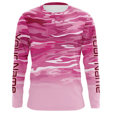 Load image into Gallery viewer, Pink Camo Custom Long Sleeve Tournament Performance Fishing Shirts For Charter Fishing Trip IPHW5797