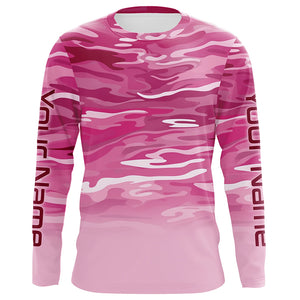 Pink Camo Custom Long Sleeve Tournament Performance Fishing Shirts For –  ChipteeAmz