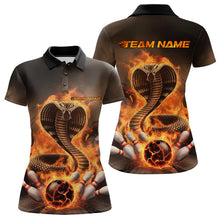 Load image into Gallery viewer, Custom Flame Cobra Snake Bowling Team Polo Shirts For Women, Bowling Tournament Outfit IPHW8666