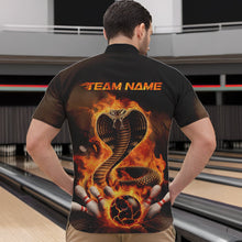 Load image into Gallery viewer, Custom Flame Cobra Snake Bowling Team Quarter-Zip Shirts For Men, Bowling Tournament Outfit IPHW8666