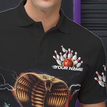 Load image into Gallery viewer, Custom Flame Cobra Snake Bowling Team Polo Shirts For Men, Bowling Tournament Outfit IPHW8667