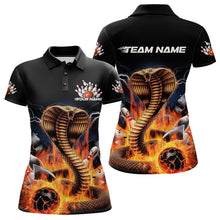 Load image into Gallery viewer, Custom Flame Cobra Snake Bowling Team Polo Shirts For Women, Bowling Tournament Outfit IPHW8667