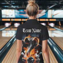 Load image into Gallery viewer, Custom Flame Cobra Snake Bowling Team Polo Shirts For Women, Bowling Tournament Outfit IPHW8668