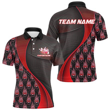 Load image into Gallery viewer, Flame Bowling Ball Pattern Custom Bowling Shirts For Men And Women, Bowling Team Jerseys | Red IPHW6497