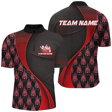 Load image into Gallery viewer, Flame Bowling Ball Pattern Custom Bowling Shirts For Men And Women, Bowling Team Jerseys | Red IPHW6497