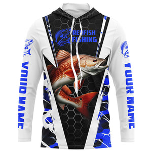 Custom Redfish Fishing Jerseys, Redfish Fishing Long Sleeve Fishing Tournament Shirts | Blue Camo IPHW6504