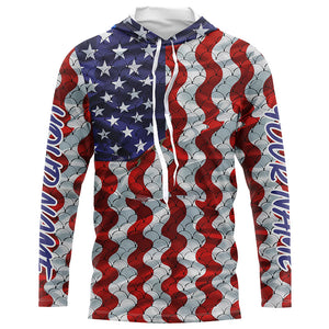 Personalized American Flag Long Sleeve Fishing Shirts Uv Protection, Patriotic Fishing Apparel IPHW6837