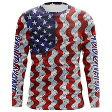 Load image into Gallery viewer, Personalized American Flag Long Sleeve Fishing Shirts Uv Protection, Patriotic Fishing Apparel IPHW6837