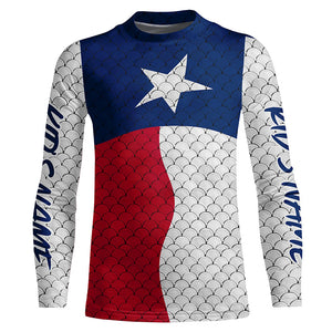 Personalized Texas Flag Long Sleeve Fishing Shirts Uv Protection, Patriotic Fishing Apparel IPHW6838