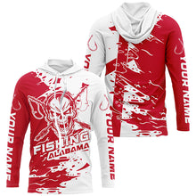 Load image into Gallery viewer, Alabama Fishing Custom Long Sleeve Fishing Shirts, Alabama Flag Skull Fishing Jerseys IPHW7002