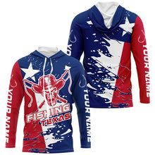 Load image into Gallery viewer, Texas Fishing Custom Long Sleeve Fishing Shirts, Cowboy Skull Texas Flag Fishing Jerseys IPHW7003