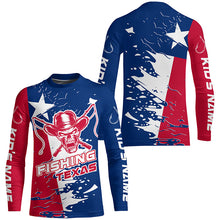 Load image into Gallery viewer, Texas Fishing Custom Long Sleeve Fishing Shirts, Cowboy Skull Texas Flag Fishing Jerseys IPHW7003