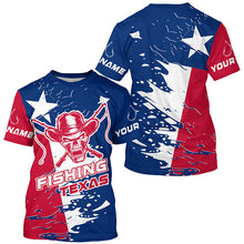 Load image into Gallery viewer, Texas Fishing Custom Long Sleeve Fishing Shirts, Cowboy Skull Texas Flag Fishing Jerseys IPHW7003