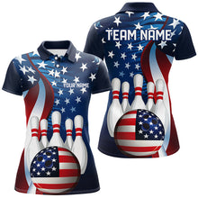 Load image into Gallery viewer, American Flag Custom Patriotic Bowling Shirts For Women, Team Bowling League Shirts Uniform IPHW7555