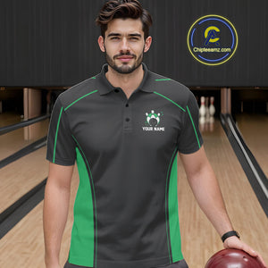 Custom Shamrock Green Classic Bowling Team Polo Shirt For Men, Bowling League Shirt IPHW9914
