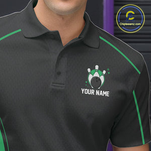 Custom Shamrock Green Classic Bowling Team Polo Shirt For Men, Bowling League Shirt IPHW9914