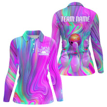 Load image into Gallery viewer, Custom Colorful Bowling Shirts For Women, Galaxy Colors Bowling Team Shirt Bowler Outfits IPHW7998