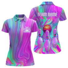 Load image into Gallery viewer, Custom Colorful Bowling Shirts For Women, Galaxy Colors Bowling Team Shirt Bowler Outfits IPHW7998